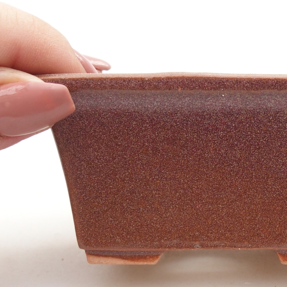 Bonsaischaal van keramiek 8 x 6 x 4 cm, bordeauxrood