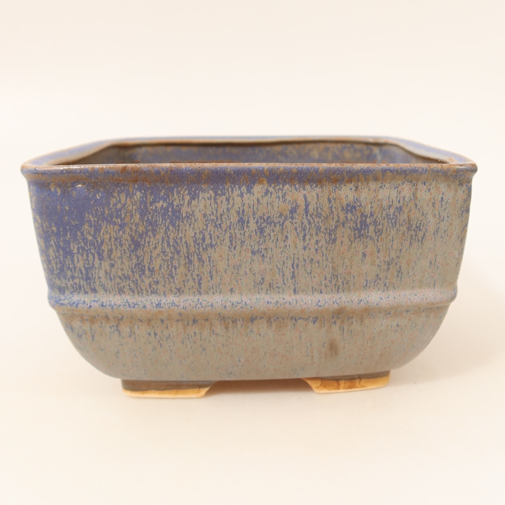 Keramische bonsaipot 16,5 x 16,5 x 9,5 cm, kleur: blauw