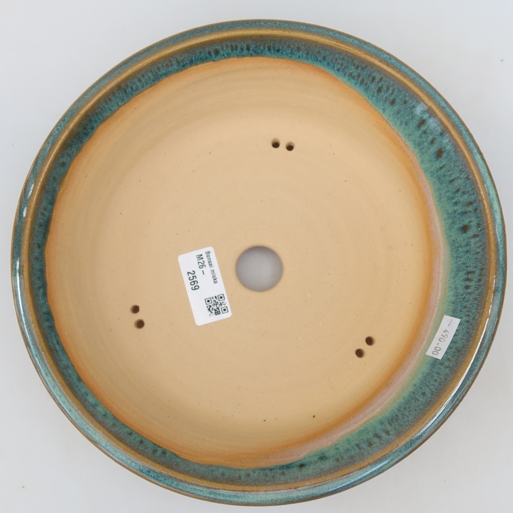 Keramische bonsaipot 23,5 x 23,5 x 6 cm, kleur: blauw