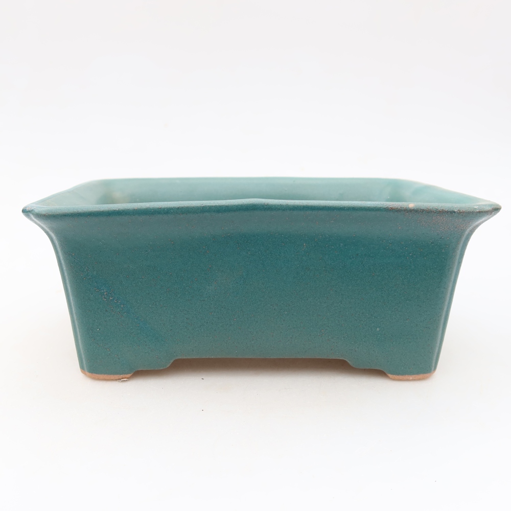 Keramische bonsai-schaal 18 x 13,5 x 7,5 cm, kleur: blauw