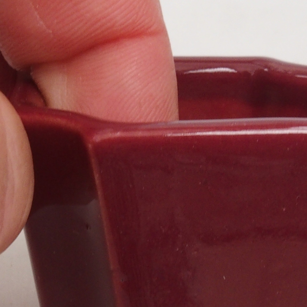 Mini bonsaischaal 4 x 4 x 3,5 cm, bordeauxrood