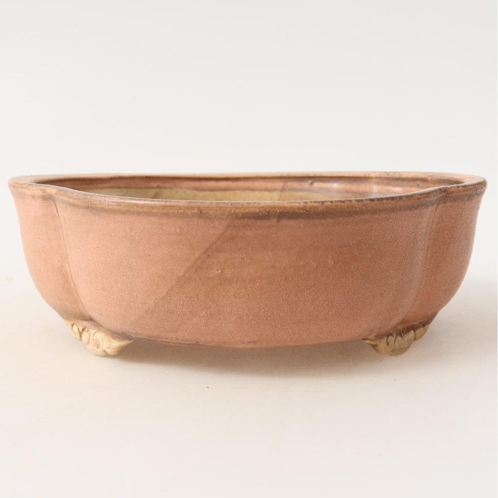 Bonsaischaal van keramiek 17 x 15,5 x 5,5 cm, roze