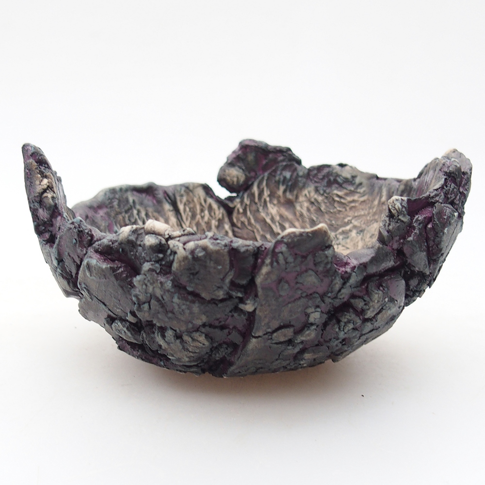 Keramische schelp 11 x 10 x 6 cm , kleur paars