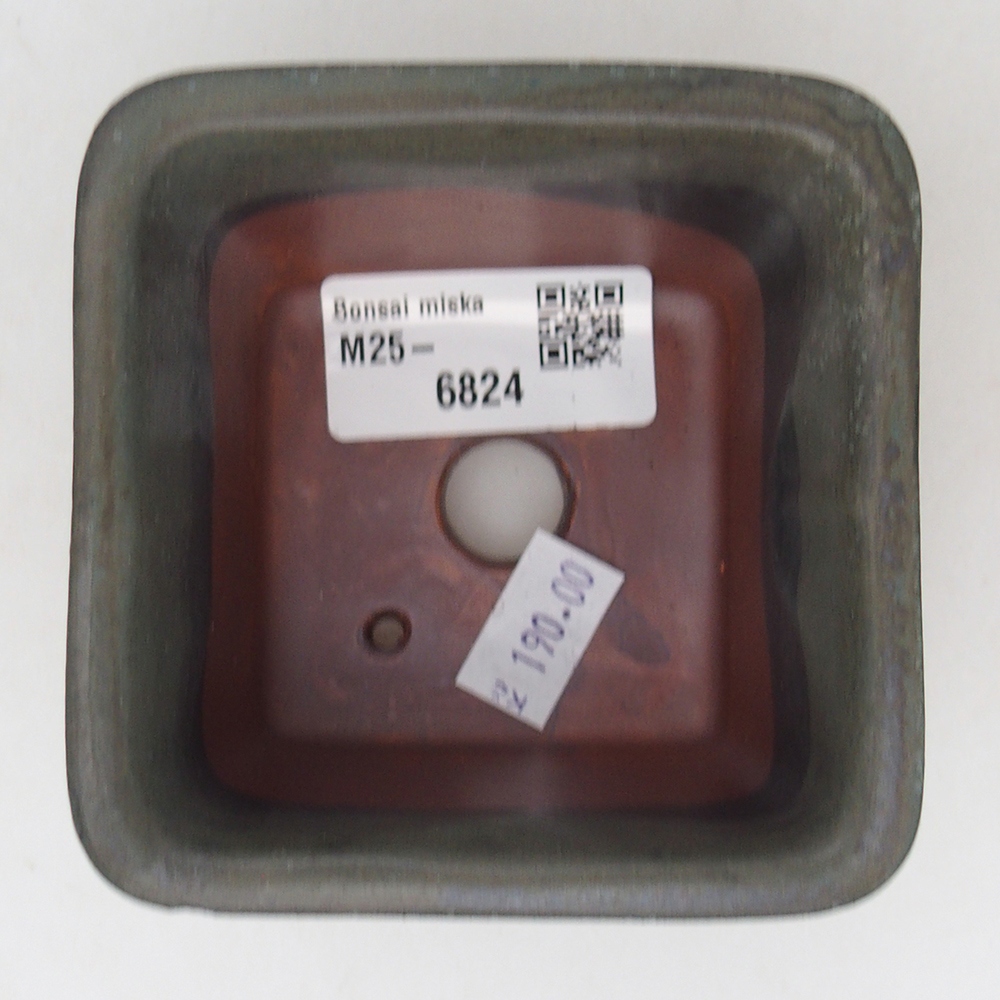 Bonsaischaal van keramiek 8,5 x 8,5 x 5 cm, grijs