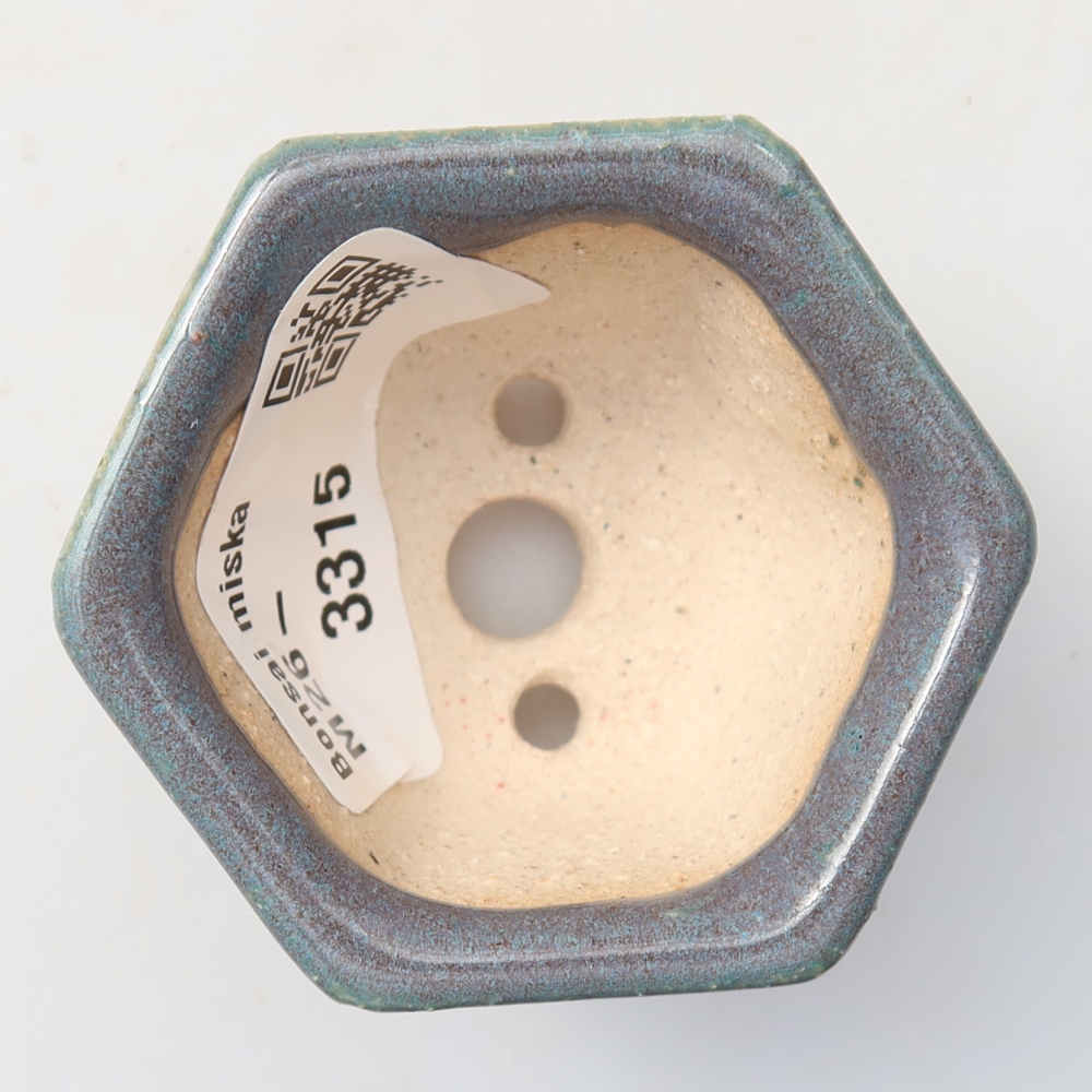 Keramische bonsaischaal 5,5 x 5 x 3 cm, kleur grijs