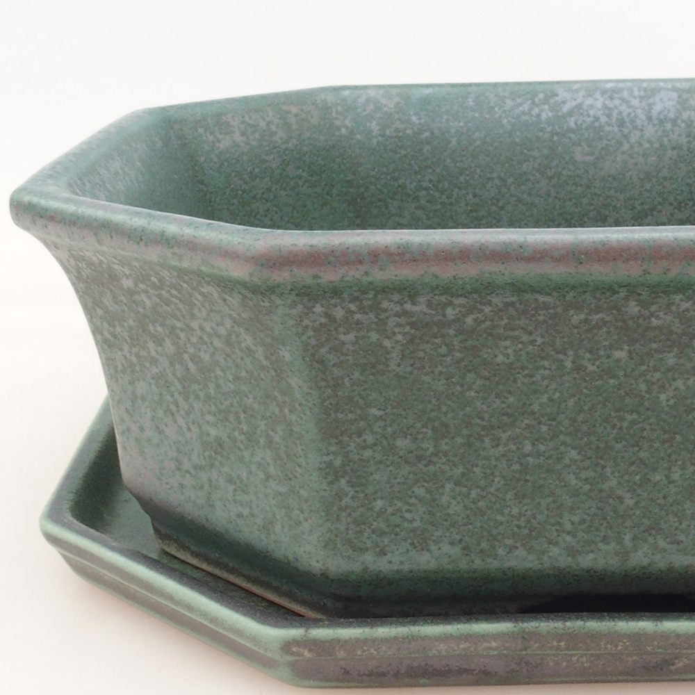 Bonsaischaal + schotel H14 - groen