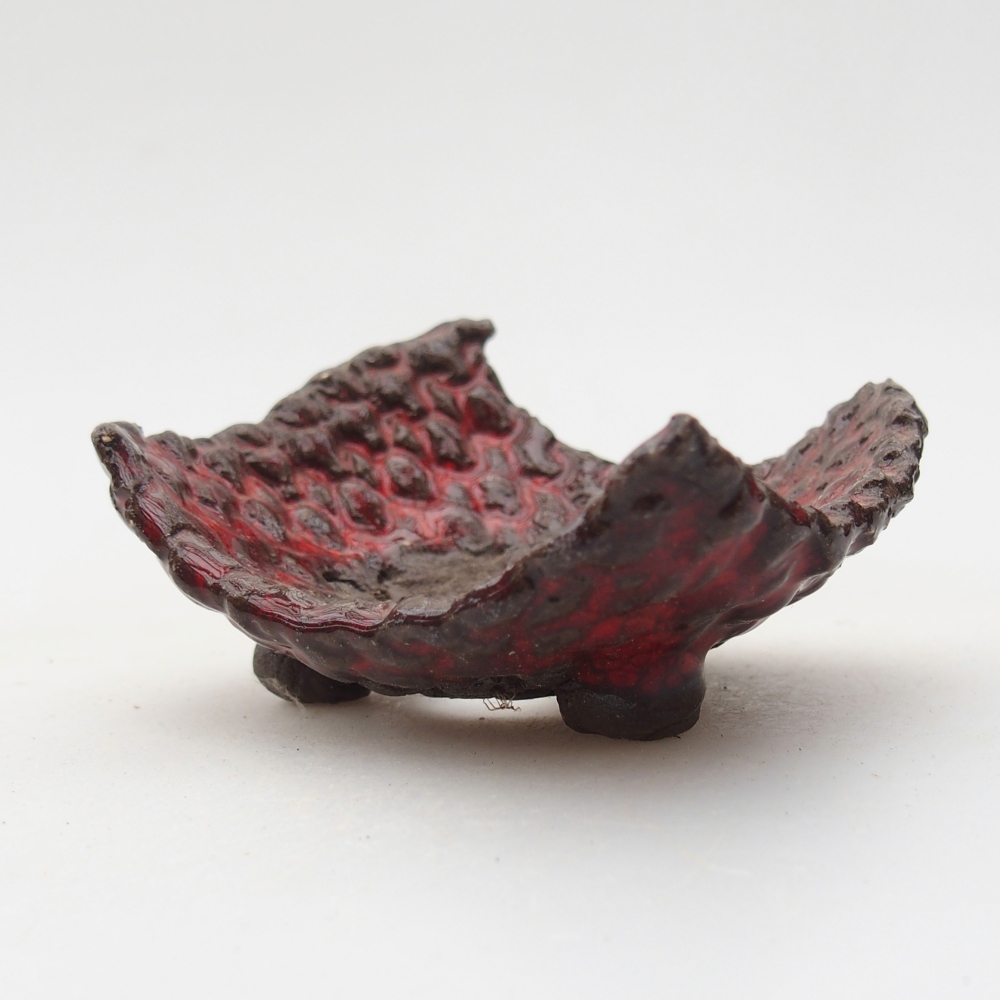Keramisch Schelp 7,5 x 6 x 4 cm , kleur rood