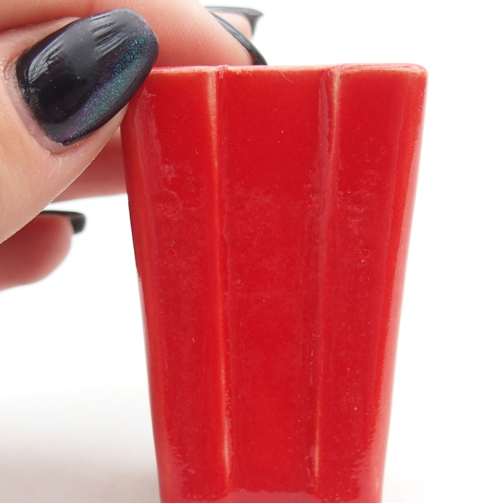 Mini bonsaischaal 3,5 x 3,5 x 5,5 cm, kleur rood