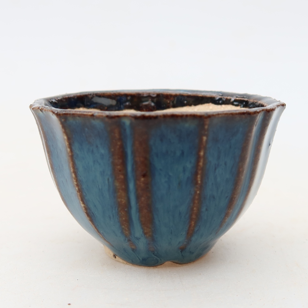 Keramische bonsaipot 5,5 x 5,5 x 3,5 cm, kleur: blauw