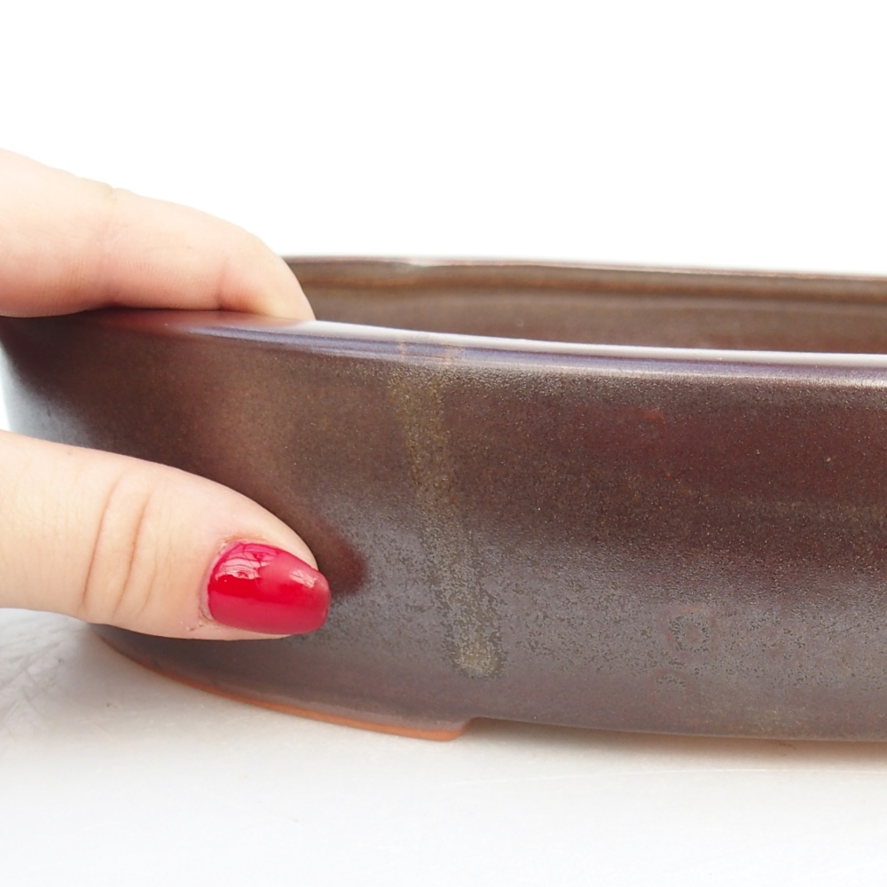 Bonsaischaal van keramiek 27 x 21 x 5 cm, bruin