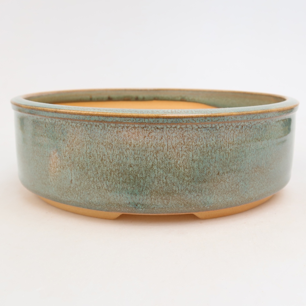 Keramische bonsaipot 21 x 21 x 6,5 cm, kleur groen