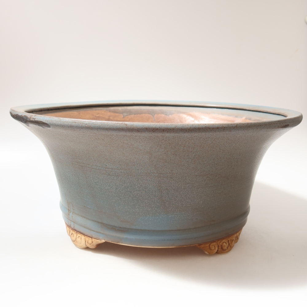 Keramische bonsaischaal 32 x 32 x 14 cm, kleur: blauw