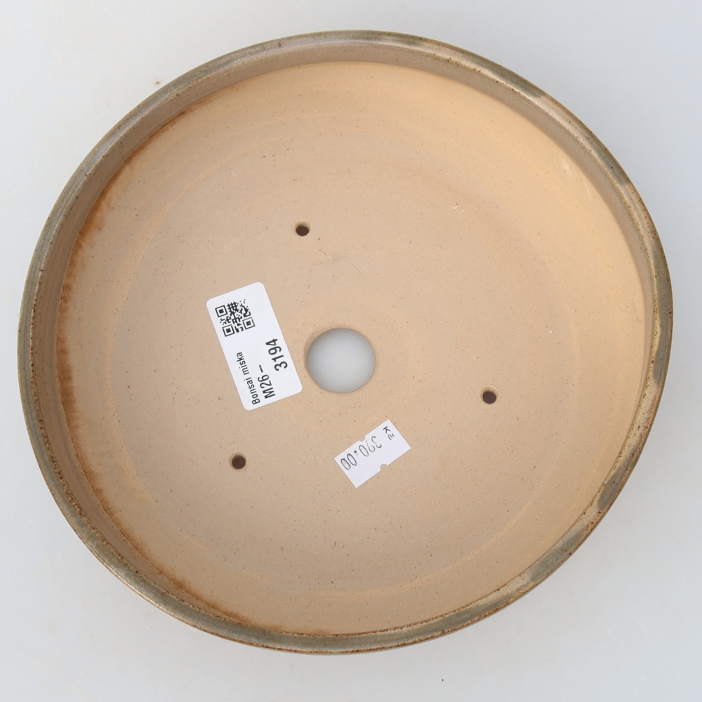 Keramische bonsaipot 19 x 19 x 5,5 cm, kleur: beige