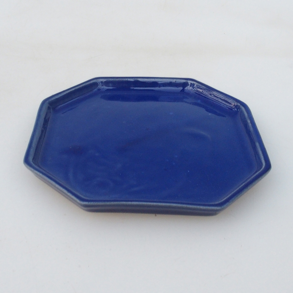 Keramische kom H13 -12 x 12 x 1 cm - blauw