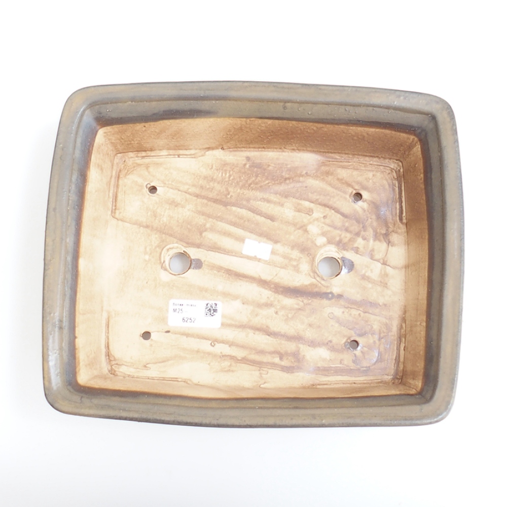 Bonsaischaal van keramiek 29,5 x 25 x 7,5 cm, bruin
