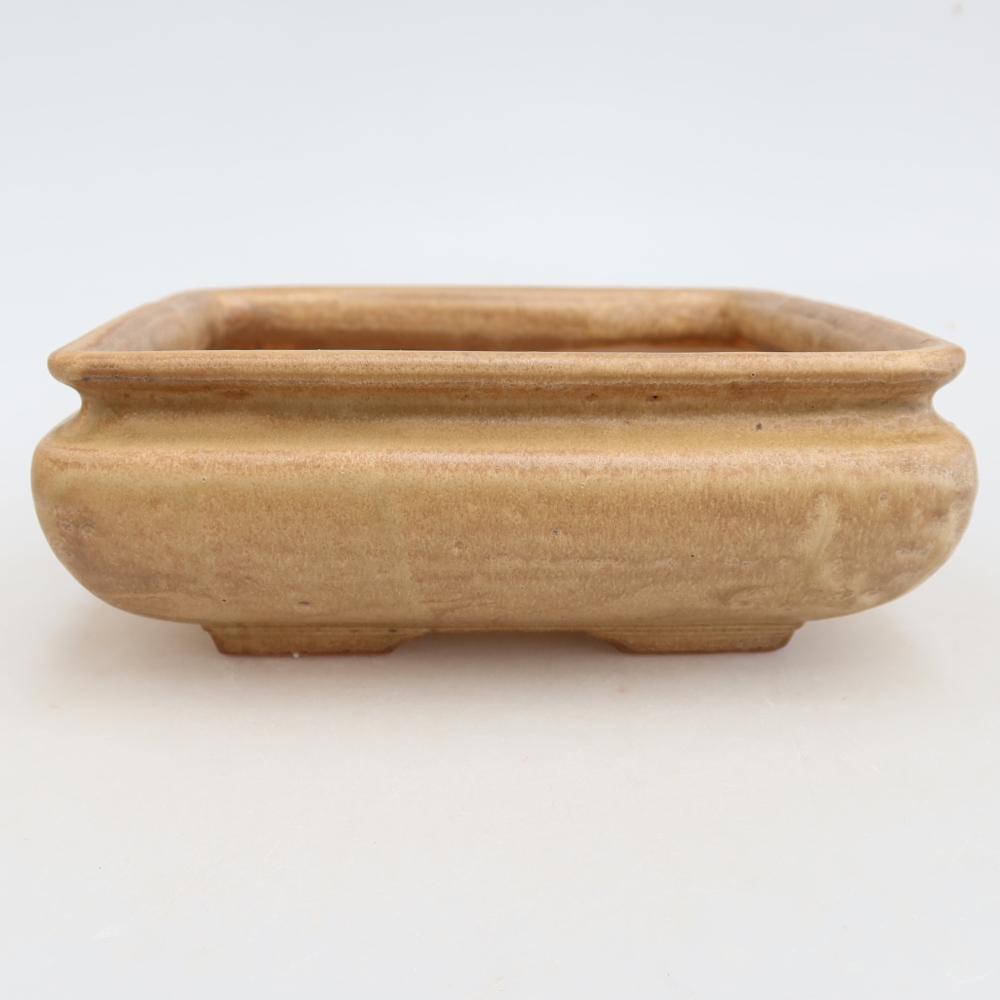Keramische bonsaipot 15,5 x 15,5 x 6 cm, kleur: beige