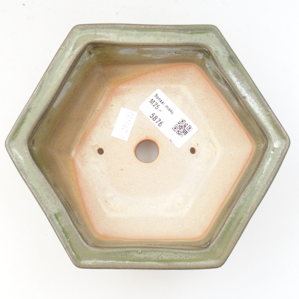 Bonsaischaal van keramiek 22 x 17 x 5 cm, groen