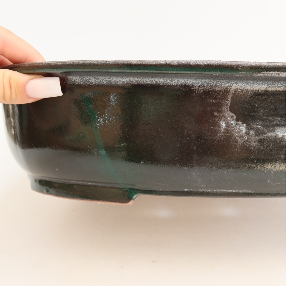 Keramische bonsaipot 36 x 28,5 x 8,5 cm, kleur groen