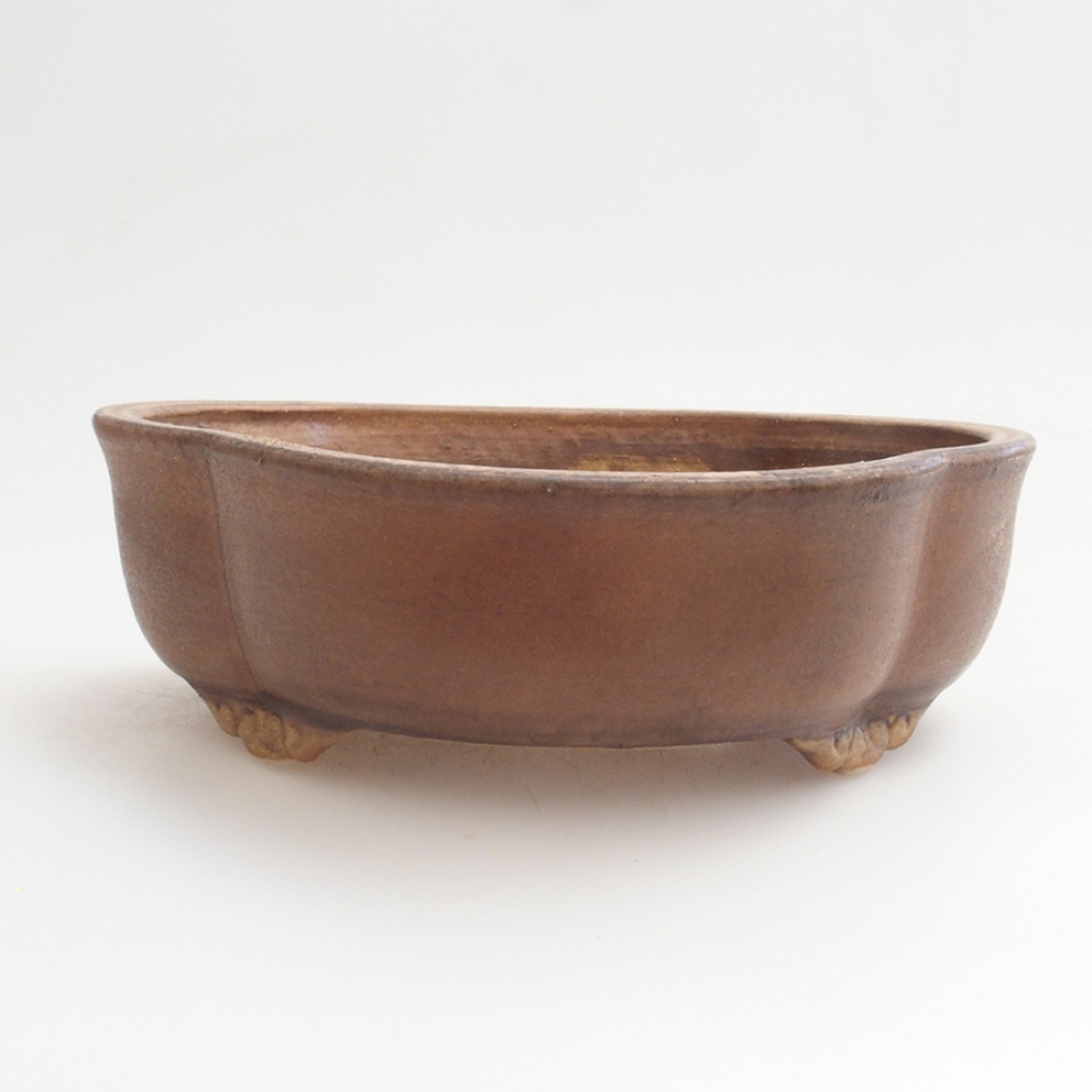 Bonsaischaal van keramiek 10 x 8,5 x 4 cm, bruin