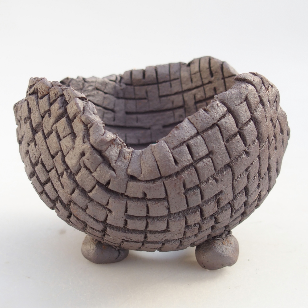 Keramische schelp 10 x 10 x 7,5 cm , metaalkleur