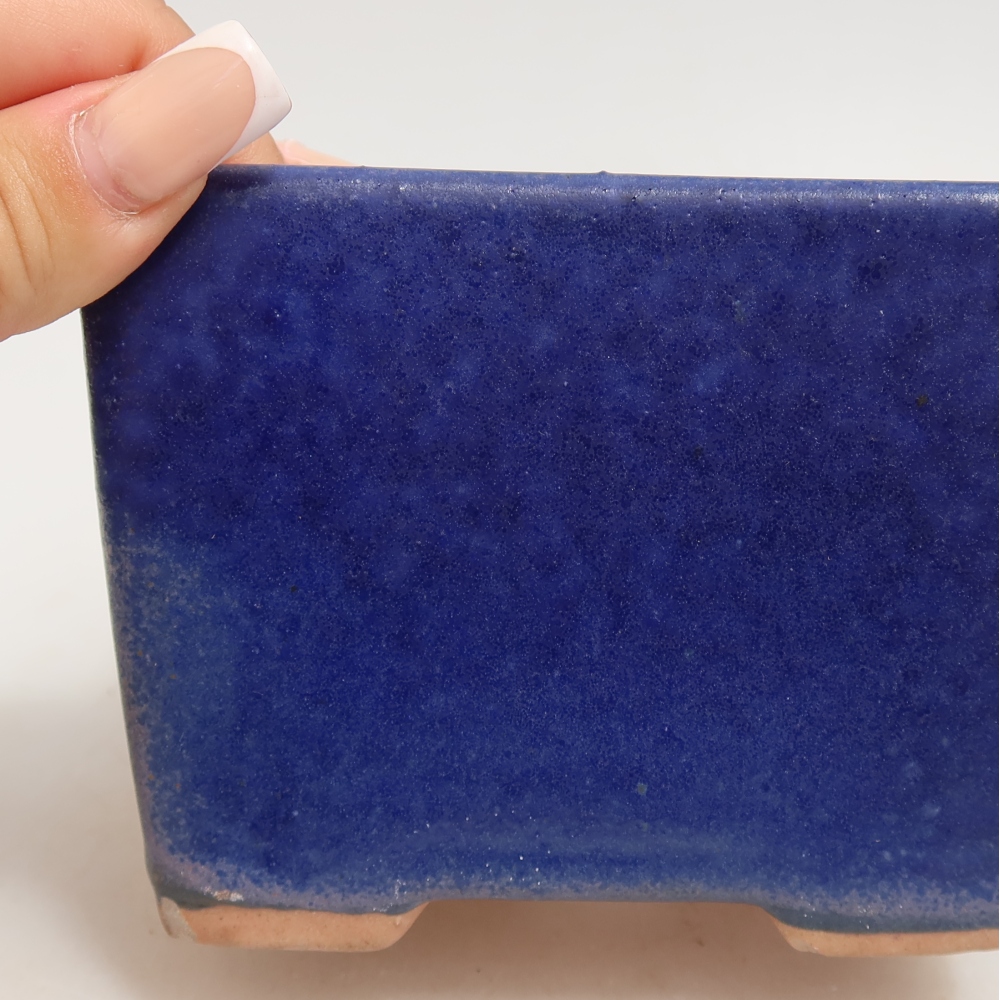 Keramische bonsaipot 11 x 11 x 8,5 cm, kleur: blauw