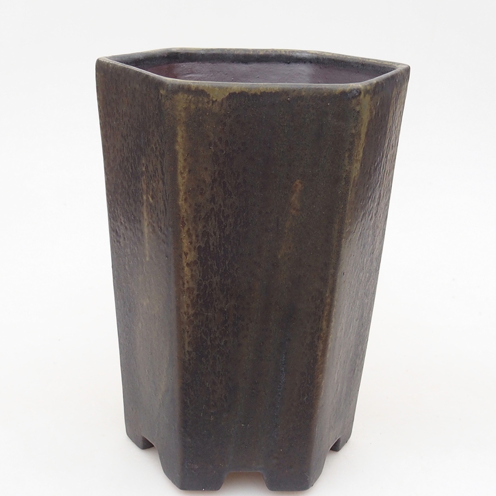 Bonsaischaal van keramiek 13 x 11,5 x 17 cm, groen-grijs