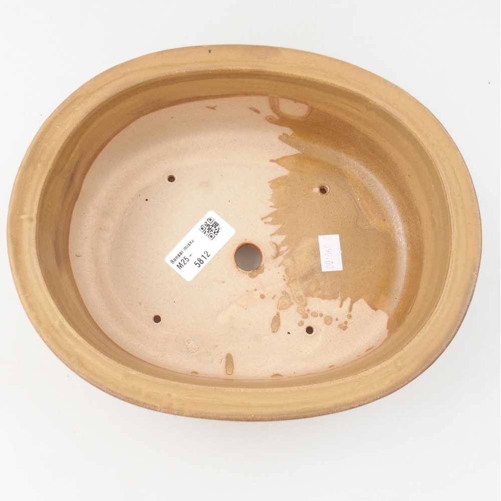 Bonsaischaal van keramiek 23,5 x 19 x 8 cm, roze