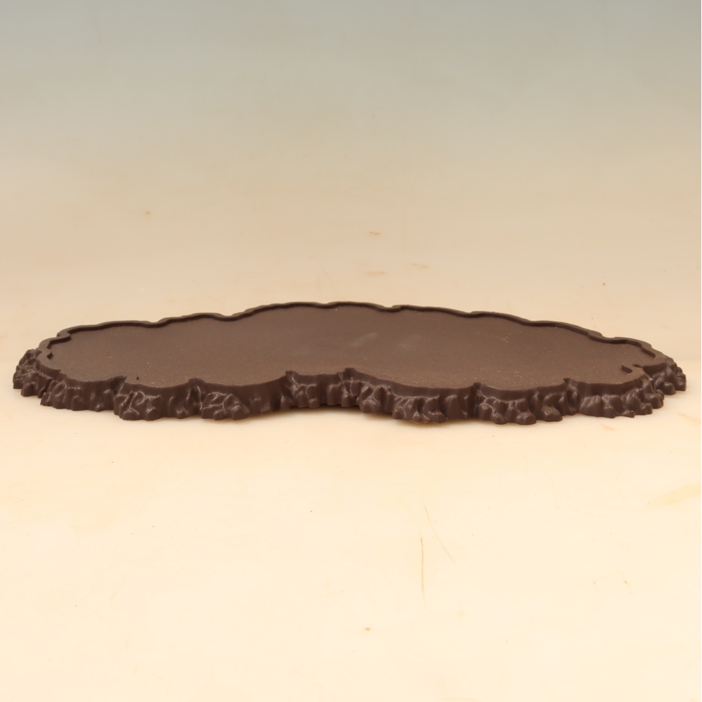 Kunststof voetstuk voor bonsai, 33 x 19 x 1,5 cm, kleur: bruin