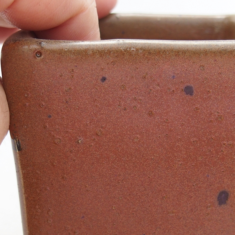 Bonsaischaal van keramiek 7,5 x 7,5 x 10,5 cm, bruin