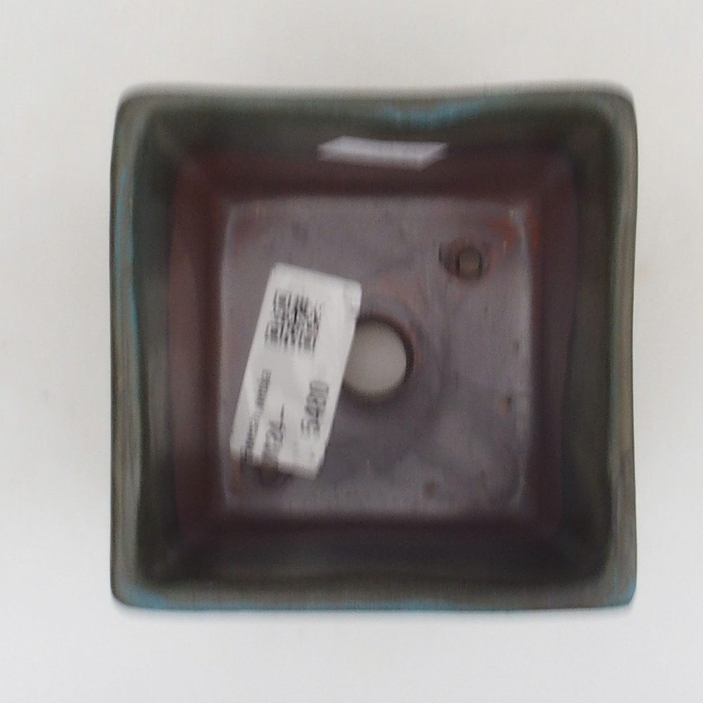 Bonsaischaal van keramiek 8,5 x 8,5 x 8,5 cm, kleur blauw