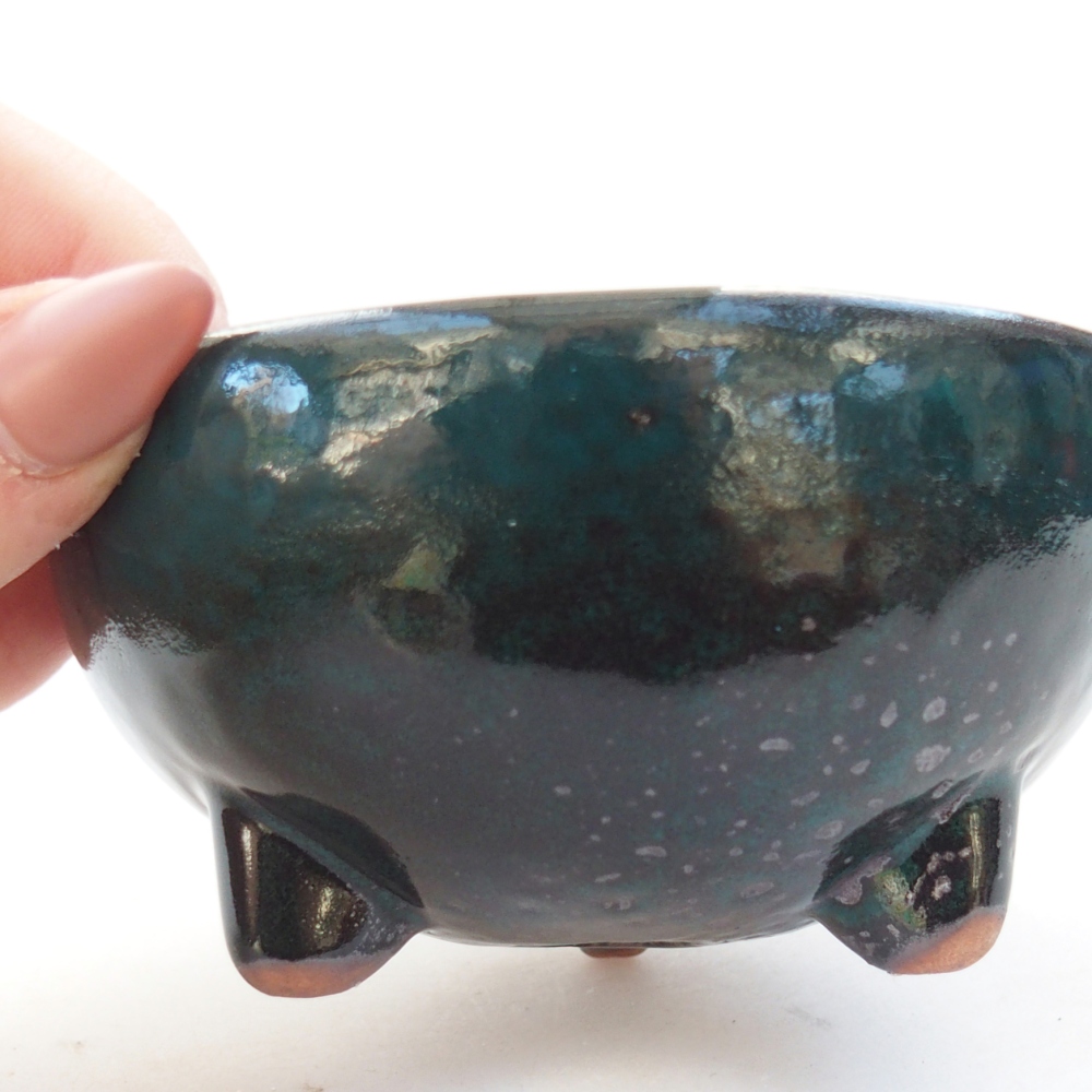 Bonsaischaal van keramiek 26 x 26 x 8 cm, kleur rood