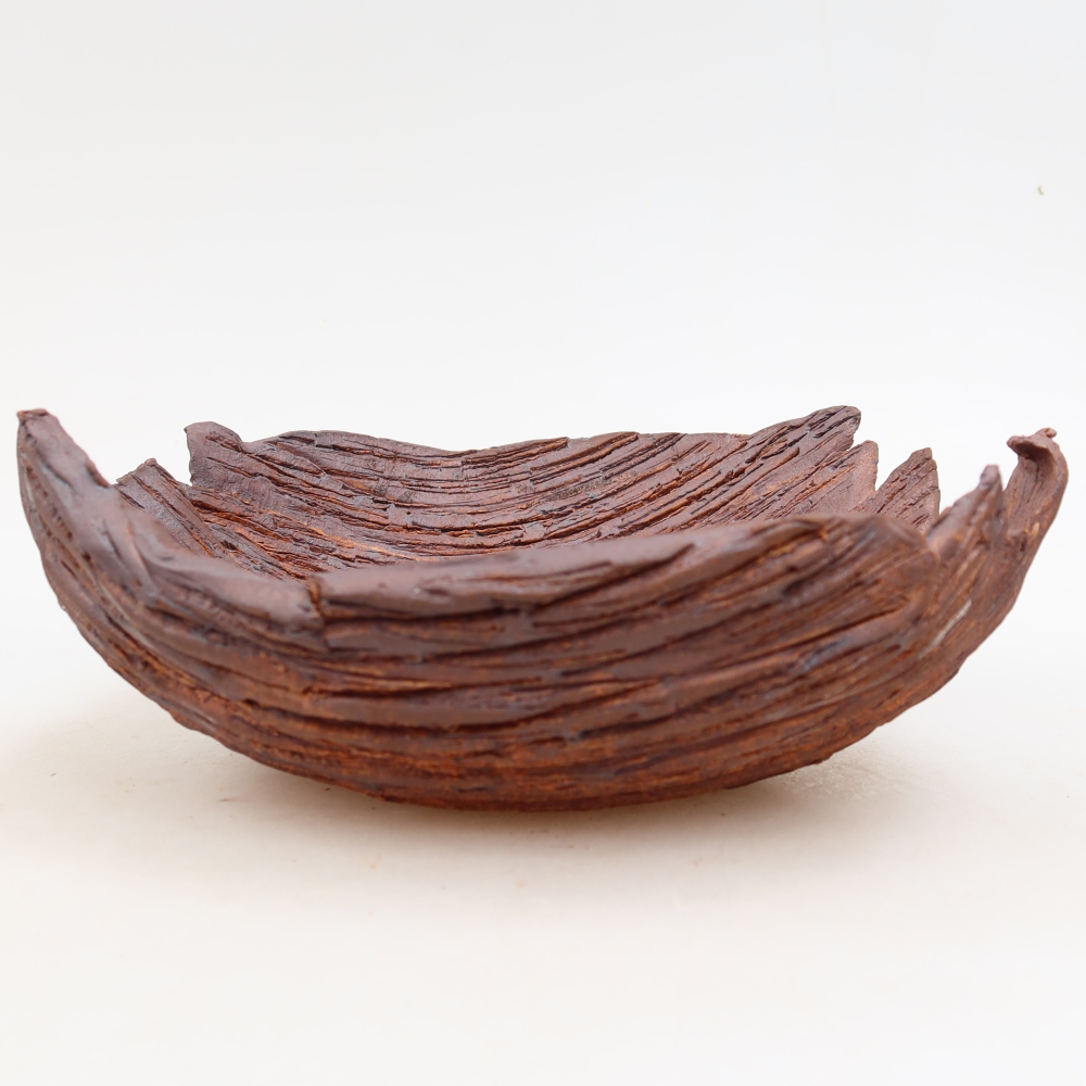 Keramisch Schelp 20 x 17,5 x 7 cm , kleur bruin