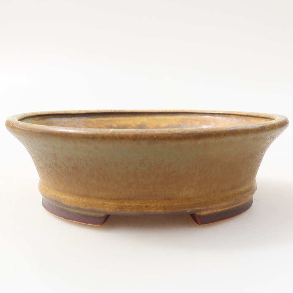 Keramische bonsaipot 12,5 x 11,5 x 4 cm, kleur groen