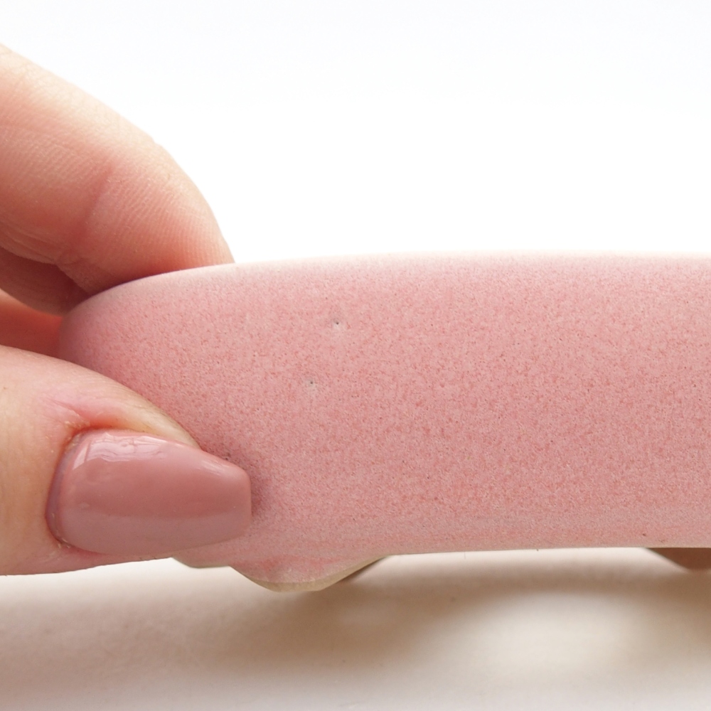 Bonsaischaal van keramiek 9 x 6,5 x 2,5 cm, roze