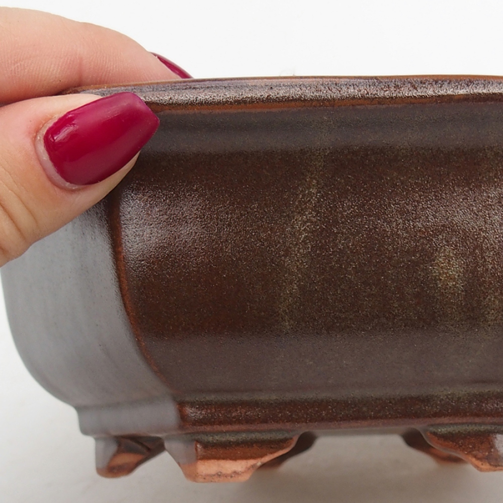Bonsaischaal van keramiek 17 x 15 x 6 cm, bruin