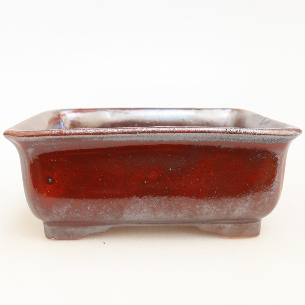 Keramische bonsaipot 12 x 10 x 5 cm, kleur: rood