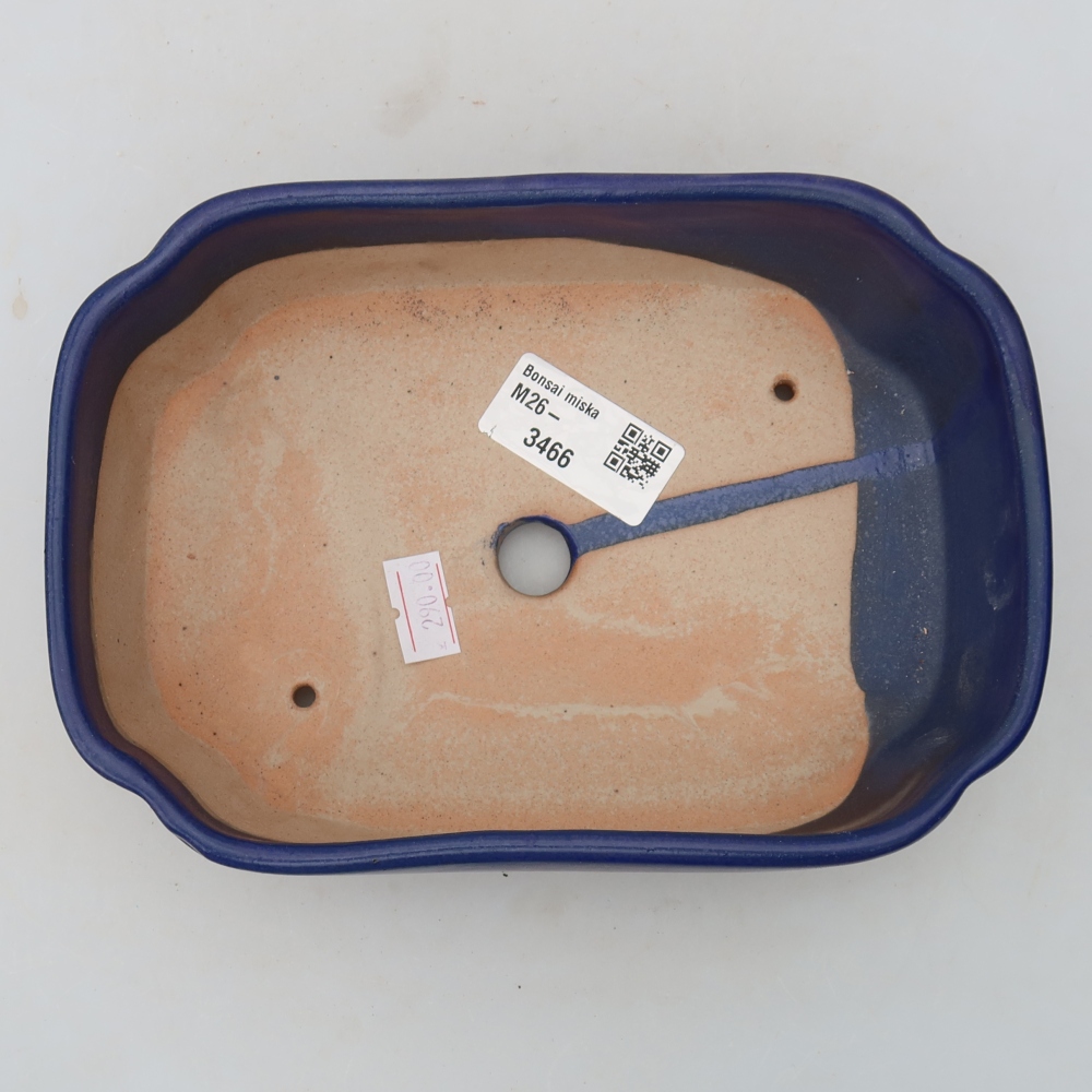 Keramische bonsaipot 18,5 x 13 x 5 cm, kleur: blauw