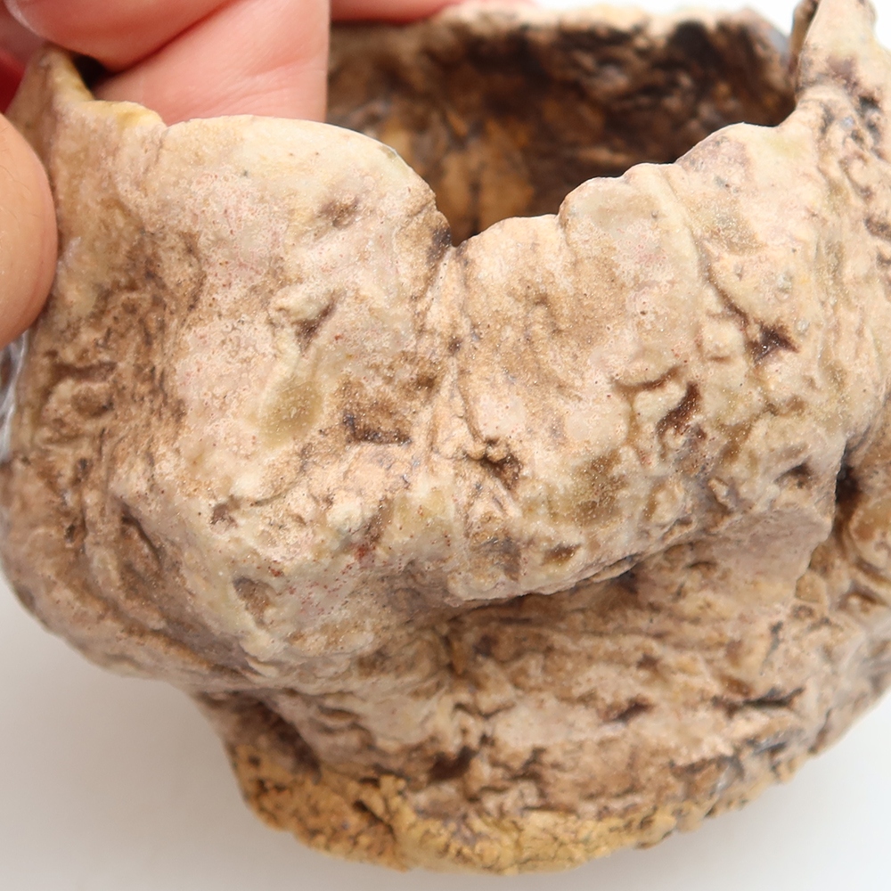 Keramische schaal  6 x 6 x 6 cm, kleur beige-bruin