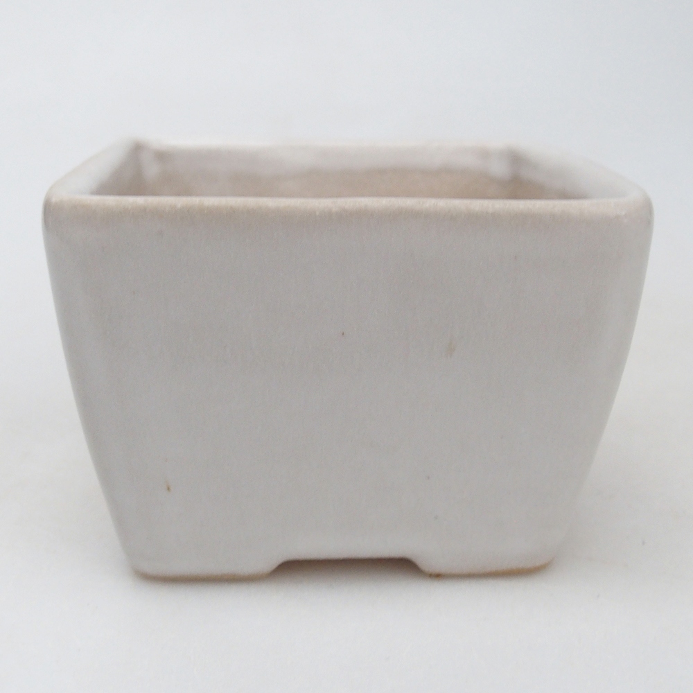 Bonsaischaal van keramiek 8,5 x 8,5 x 6 cm, wit