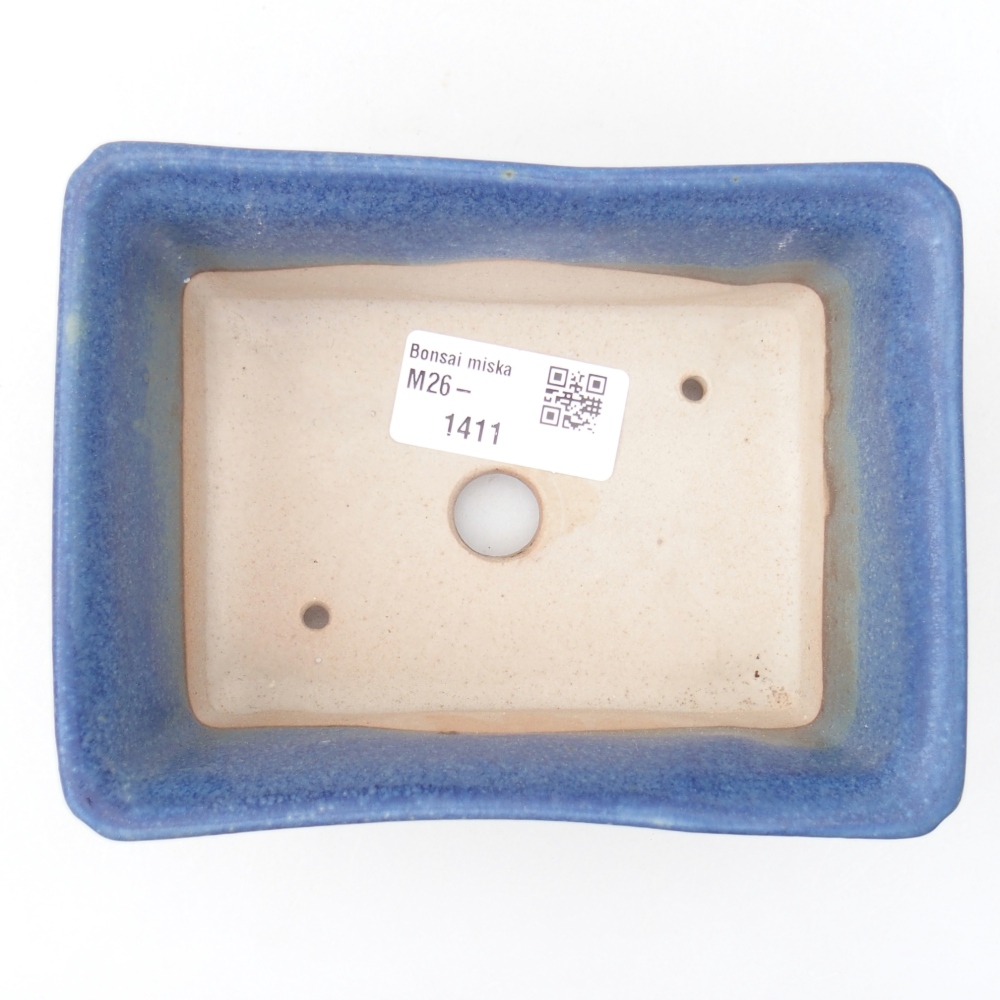 Bonsaischaal van keramiek 13,5 x 10 x 5,5 cm, kleur blauw