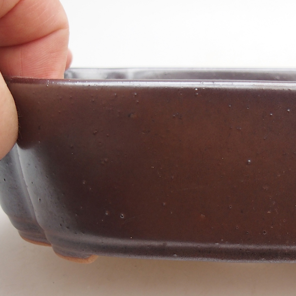 Bonsaischaal van keramiek 18 x 13 x 5 cm, bruin