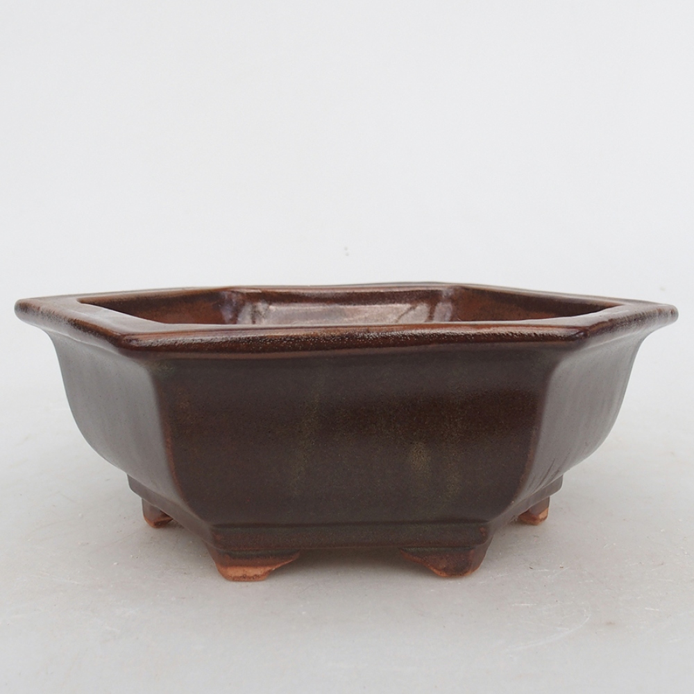 Bonsaischaal van keramiek 17 x 15 x 6 cm, bruin