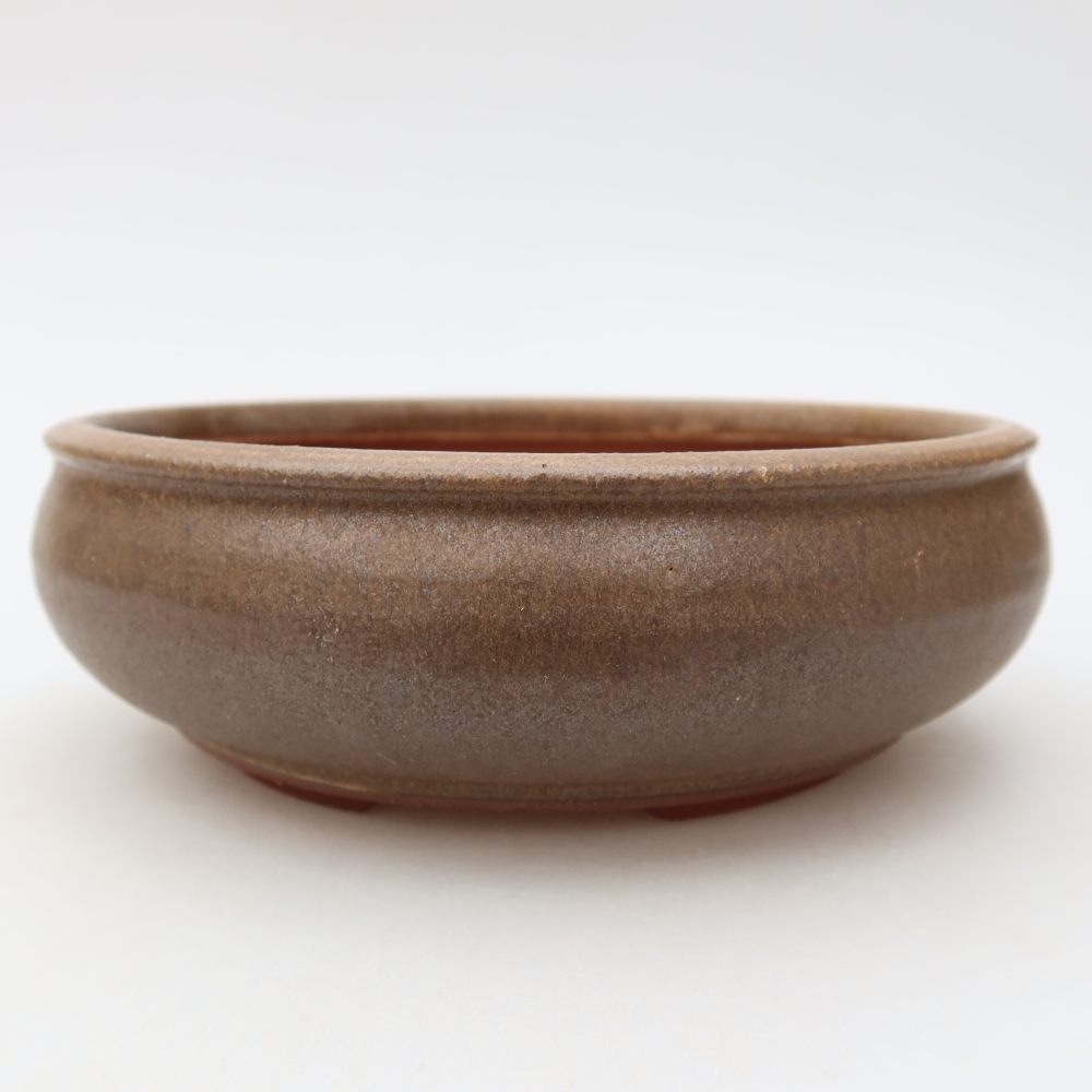 Bonsaischaal van keramiek 16,5 x 16,5 x 5,5 cm, bruin