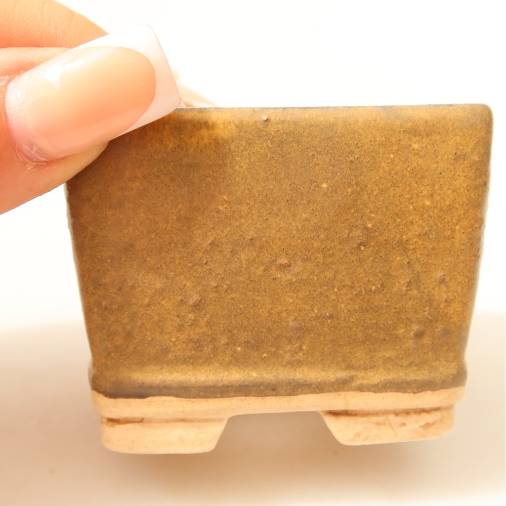 Keramische bonsaischaal 6 x 6 x 5 cm, kleur: blauw