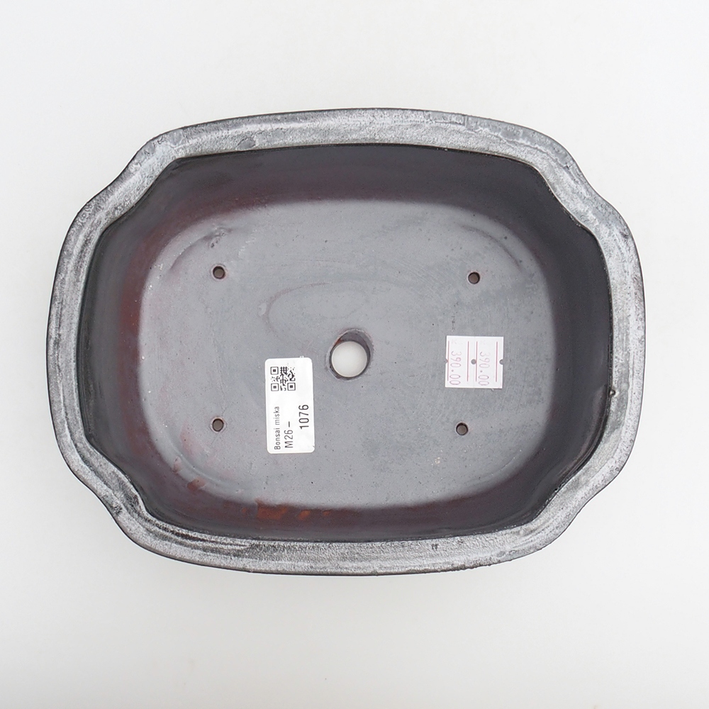 Bonsaischaal van keramiek 22 x 16,5 x 7 cm, metaalkleur