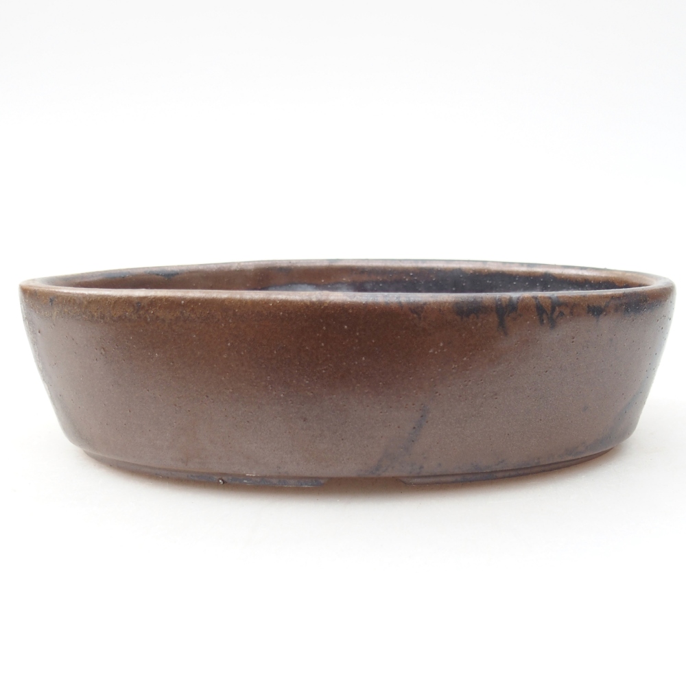 Bonsaischaal van keramiek 16,5 x 11,5 x 4,5 cm, bruin