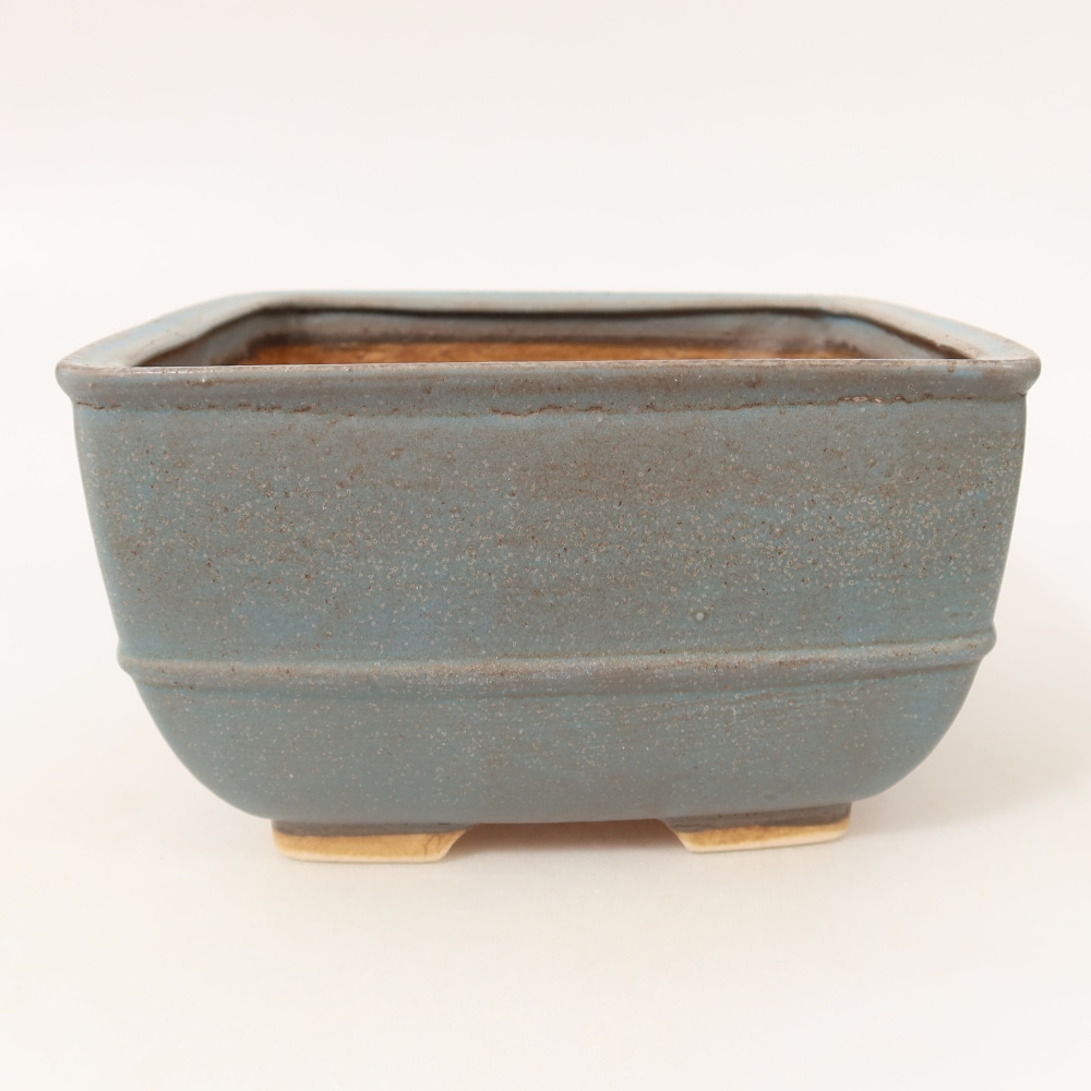 Keramische bonsaipot 16,5 x 16,5 x 9,5 cm, kleur: blauw