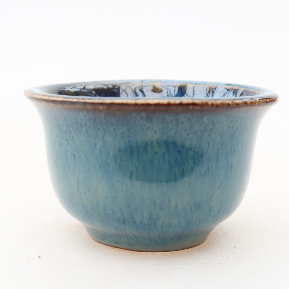 Keramische bonsaipot 5,5 x 5 x 3 cm, kleur: blauw