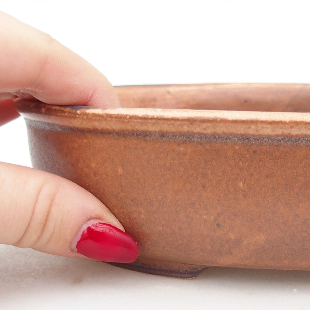 Bonsaischaal van keramiek 19 x 14 x 5 cm, bruin