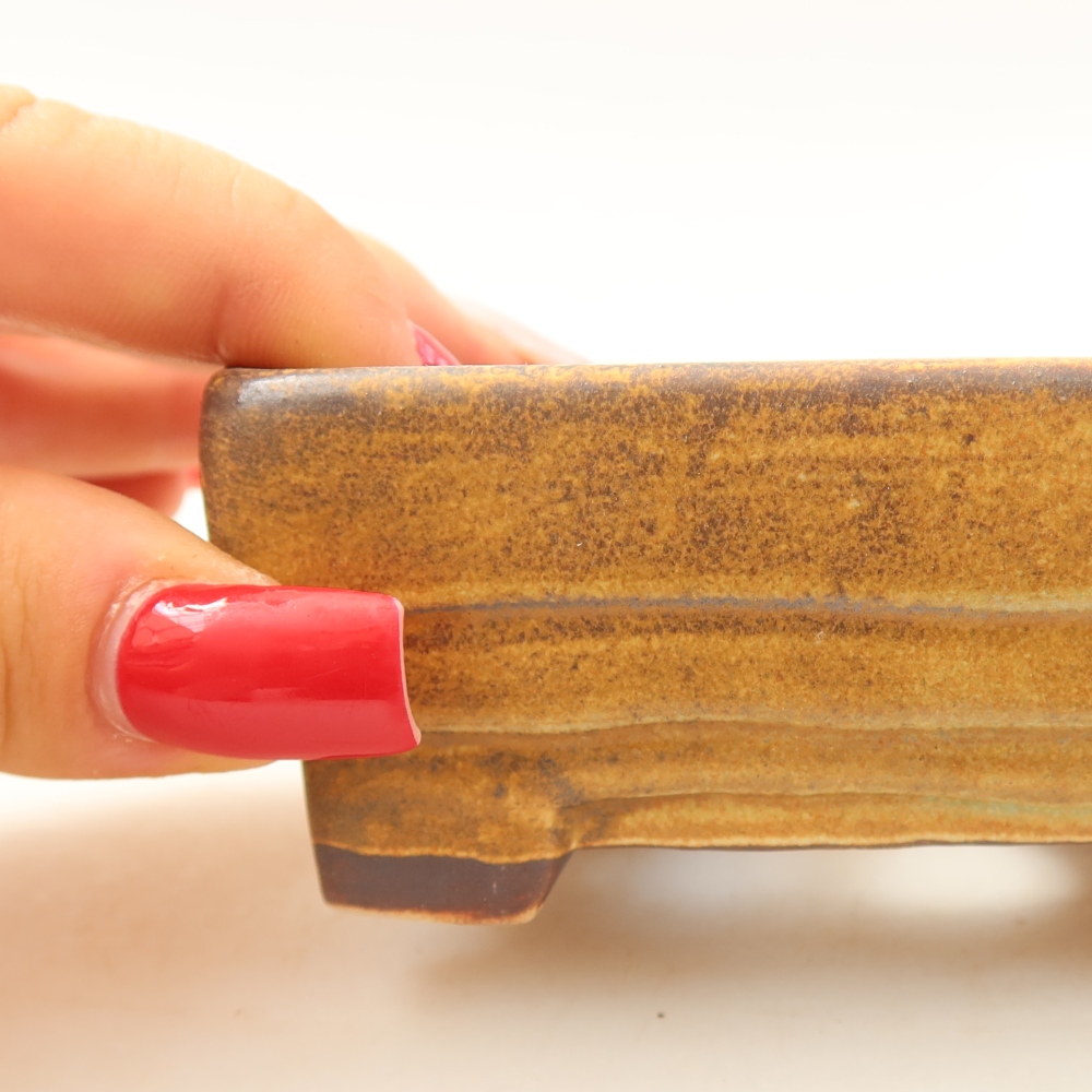 Keramische bonsaipot 9,5 x 7,5 x 3,5 cm, kleur: groen